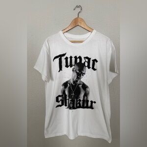 Tupac Shakur x Cross Colours  T-Shirt Large White Short Sleeve Rap Tee 2pac 90’s
